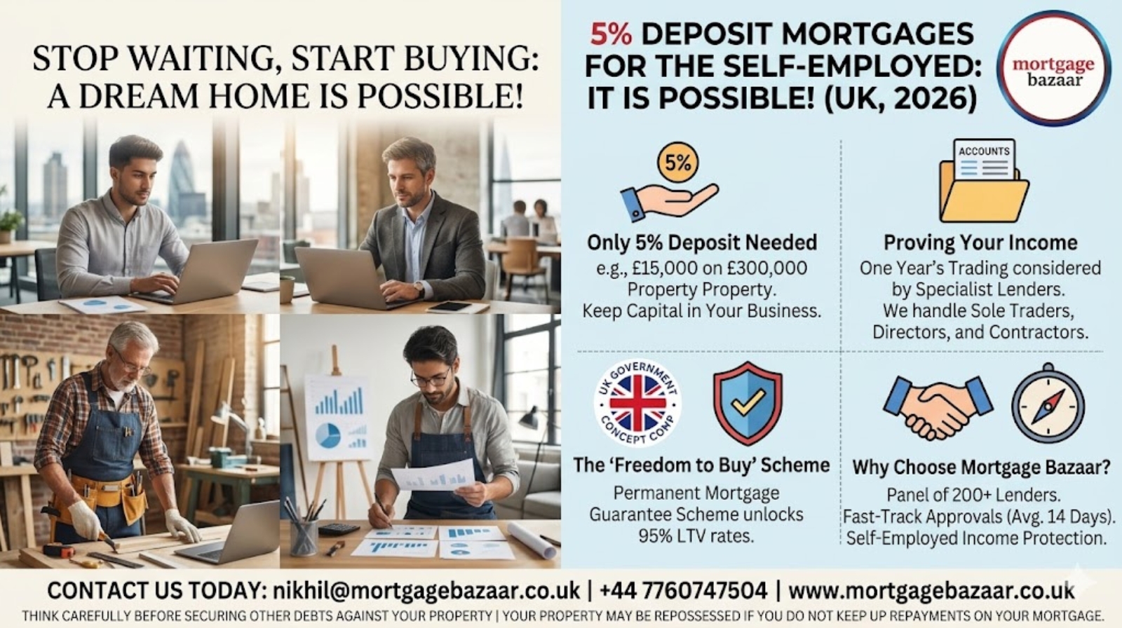 5% Deposit Mortgages for the Self-Employed: It Is Possible!